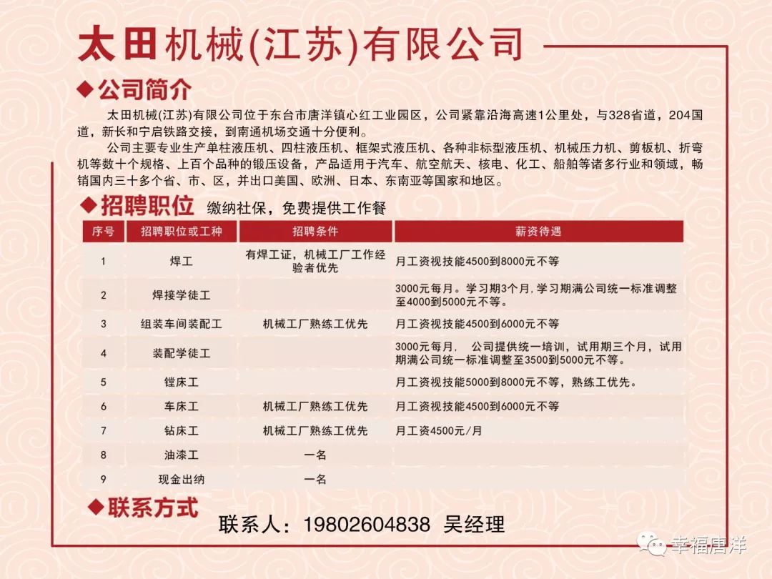 如东洋口最新招聘信息,“新鲜出炉！如东洋口地区最新岗位资讯汇总”